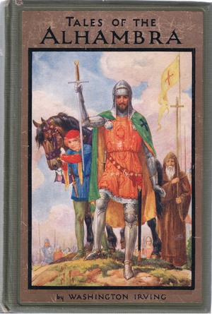 Front cover design, illustration from'Tales of Alhambra', c.1940 (colour litho)