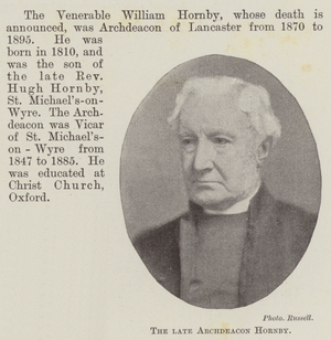 The late Archdeacon Hornby (b/w photo)