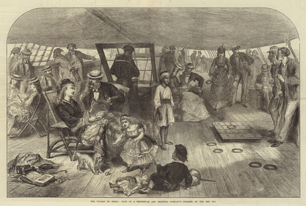 The Voyage to China, Poop of a Peninsular and Oriental Company's Steamer on the Red Sea (engraving)