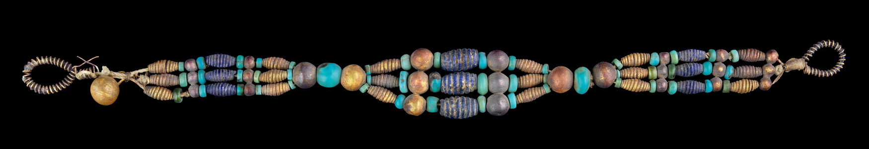 Bracelet from the tomb of King Djer, Abydos, Early Dynastic Period (gold, turquoise, lapis lazuli & amethyst)