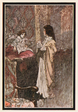 "Who are you?" He said at last. "Are you a Ghost?" (colour litho)