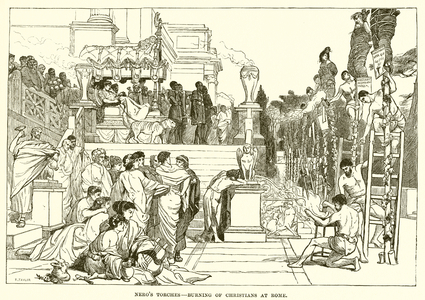 Nero's torches-Burning of Christians at Rome (engraving)