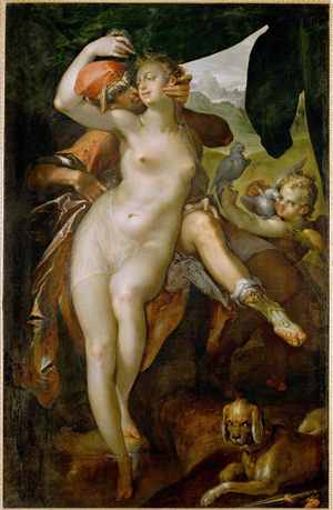 Venus and Adonis, c.1595 (painting on canvas)