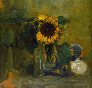 Still Life with Sunflower, 1907 (oil on board)