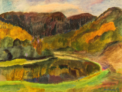 Mountain Lake in the Urals, 1978 (w/c on paper)