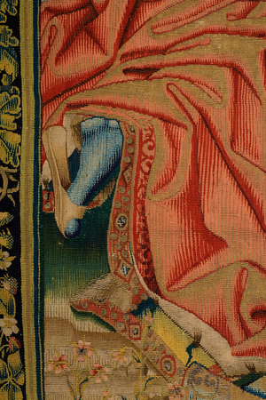 Flemish tapestry. Patrimonio Nacional (Despedida de Cristo/Despedida de Cristo/Christus neemt afscheid van zijn moeder). serie: El Dosel de Carlos V/De hemel van Karel V.