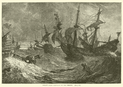 Philip's Fleet scattered by the Tempest (engraving)