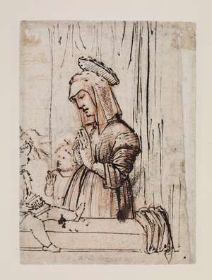 Virgin adoring the Infant Christ with Saint John, late 1480s - early 1490s (pen & ink over chalk on paper) (verso of 5914202)