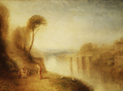 Landscape: Woman with Tamborine, c.1840-50 (oil on canvas)