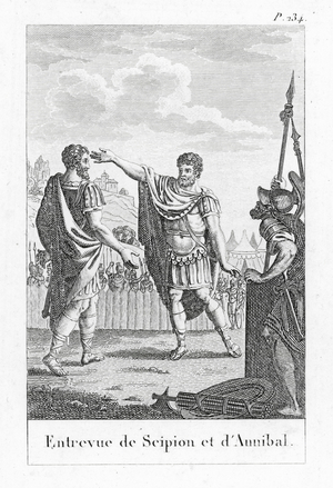 Meeting between Scipio Africanus and Hannibal (engraving)