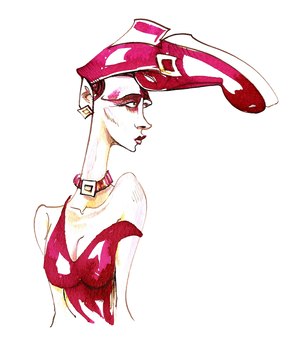 Red shoe hat: from a series inspired by Elsa Schiaparelli's shoe-shaped hat
