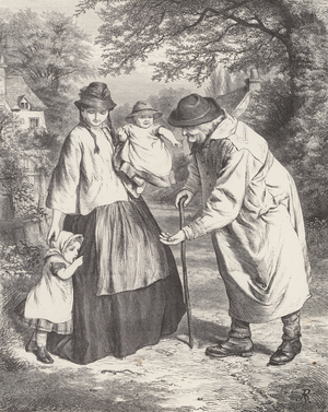 The shy child (engraving)