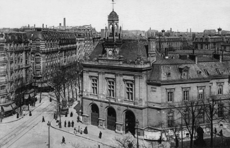 Gambetta square in Paris, c. 1900 (Postcard)