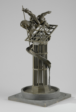 Maquette for statue of George and the Dragon, c.1988 (wood, wire & clay) (see also 876205-6)