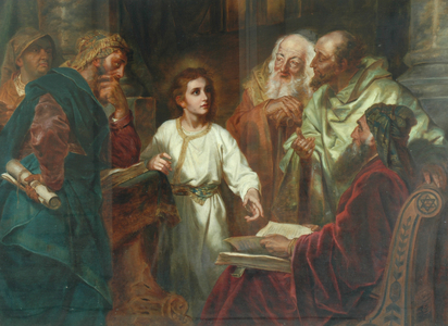 Christ In The Temple (oil on canvas)