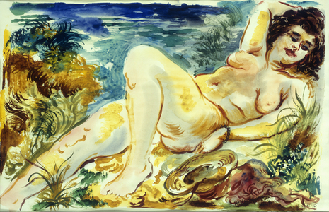 Reclining Nude, 1938 (watercolour on paper)