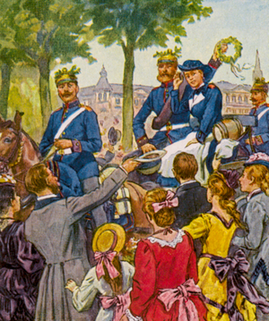 Truppenheimkehr / Troop Return (colour litho)
