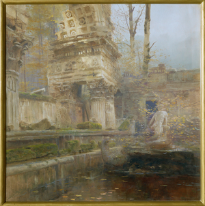 Roman ruin in the park of Schoenbrunn Palace, Vienna, 1906 (gouache)