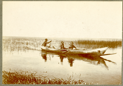 Canoe on Lake Victoria, n.d. (b/w photo)