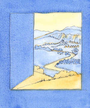 When someone is patient is suffering, forgives enemies, looks with compassion on those who act unjustly, and comforts people in need, then other people see - as if through an open door - a glimpse of another Kingdom, a way of life which is Christ's Kingdom and Christ's Way, 2003 (w/c on paper)