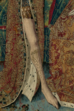 King Solomon's leg. Tapestry of the Three Coronations, 1476-1488 (wool silk threads of gold and silver)