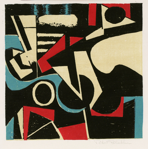 Modern Times, 1975 (colour woodcut)