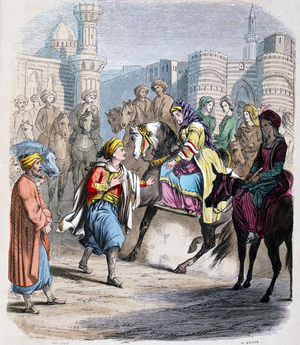 Emina El Nosratli awaits her sons victorious entry to Cairo after his Arabian campaign, 1818