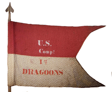 United States Army, Swallow tailed Guidon of the 1st United States Dragoons, 1850 era.