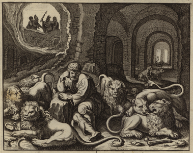 Daniel in the lions' den (engraving)