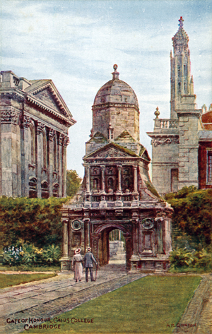 Gate of Honour, Caius College, Cambridge (colour litho)