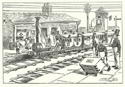 15th September 1830, The First Railway Train (litho)
