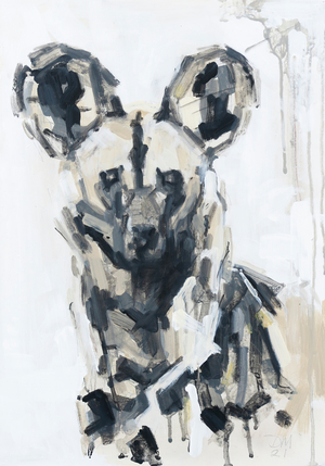 Painted Dog Portrait, 2020 (acrylic on panel)