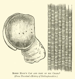Robin Hood's Cap and part of his Chair (engraving)