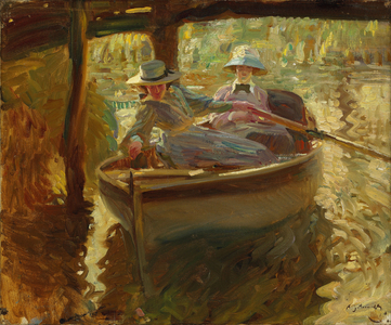 Idle Moments or The Boathouse, 1906 (oil on canvas)
