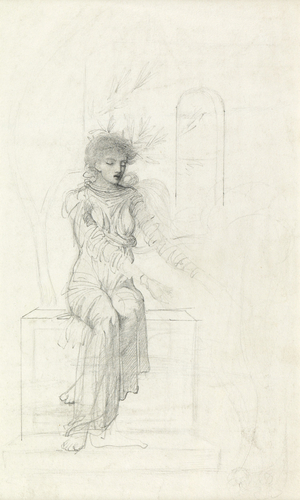 Study of a seated woman (pencil on paper)