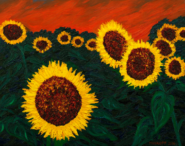 Setting Sunflowers 2006 Todd Muskopf (b.20th C. American) Oil on panel