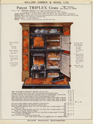 Page from Builders' Merchants and Wholesale Ironmongers catalogue, 1920s (colour litho)