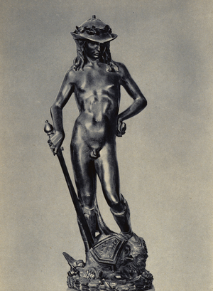 Firenze / Florence: Museo Nazionale detto il Bargello, Donatello, David (b/w photo)