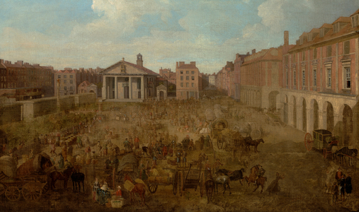 A View of Covent Garden, from the Artist's Studio (oil on canvas)