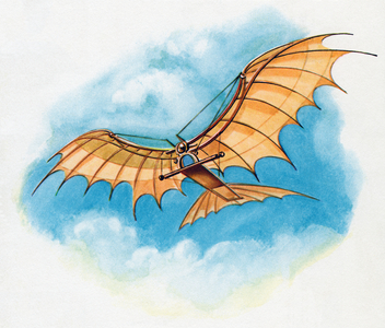 Reconstruction of Leonardo's Flying Machine, 1940s (screen print)