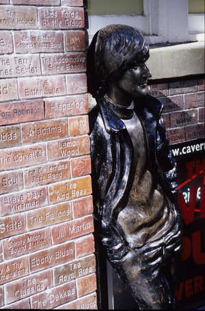 Statue outside The Cavern, with Wall of Fame