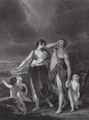 The Departure of Cain, Genesis, Ch 4, v 16 (engraving)