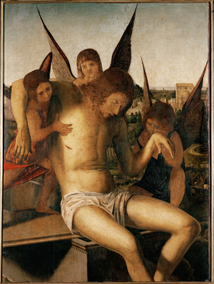 Pieta With Three Angels, c.1475 (oil on wood)