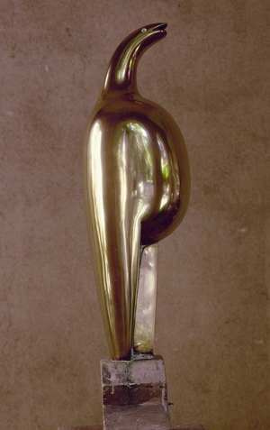 Bird in space. Bronze figure (bronze)