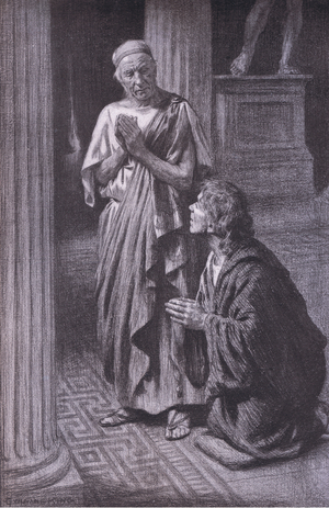 The philosopher and his friend at Prayer, Bibbys Annual, 1916-1917 (litho)