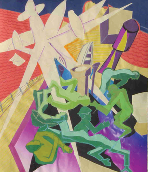 Normandy Beaches, Plate 37 from 'A Boy at Sea' (gouache on paper)