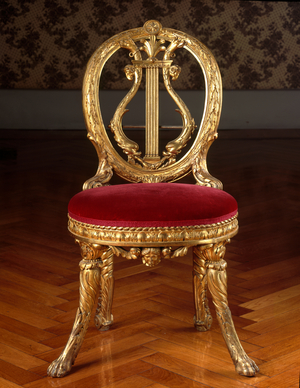 Neoclassic - Architecture : Chair with lira and star - Altieri palace, Rome, Italy