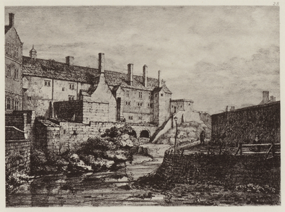Old Manchester: North View of the College (litho)