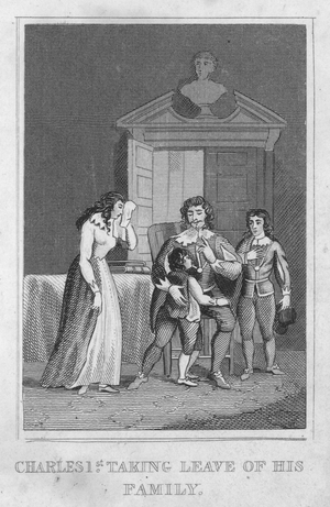 Charles 1st taking leave of his family (engraving)