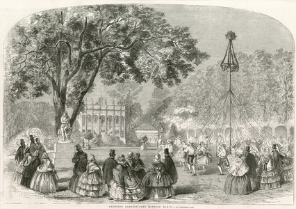 Cremorne Gardens, London, the maypole dance (engraving)